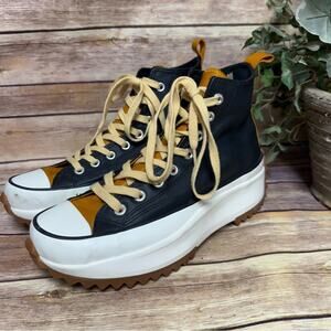 Run Star Hike Canvas Platform, Converse Black and Tan Sneakers Size 10.5.